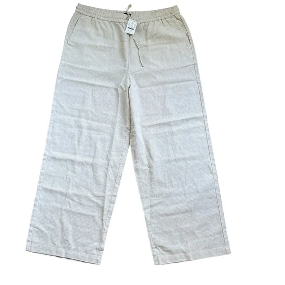 NWT J. Crew Linen-blend slim wide-leg drawstring pant - Picture 5 of 9